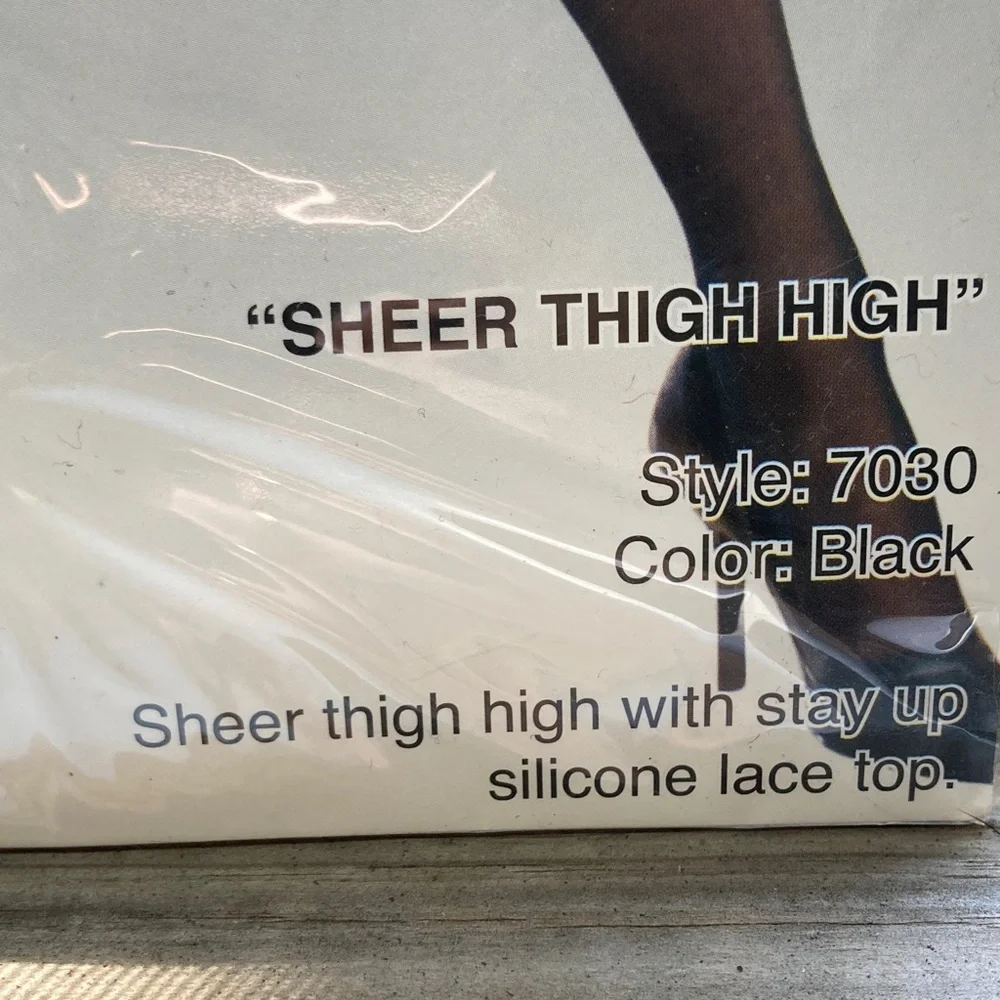 DREAMGIRL Black Sheer Thigh Highs NEW IN PACKAGE one size